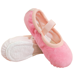 儿童舞蹈鞋冬季加厚保暖软底跳舞练功专用猫爪形体鞋女童芭蕾舞鞋