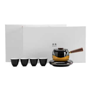 叁旬转转懒人自动煮茶壶家用陶瓷茶具泡茶壶小型电陶炉玻璃煮茶器