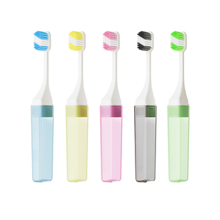 马卡龙成人折叠牙刷迷你方形5支旅行便捷男女士青少年定制批发