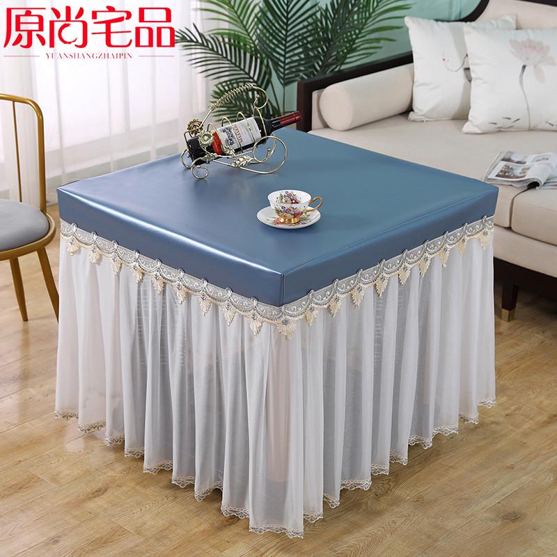 烤火桌罩套薄款茶几桌布罩套正方形防水防油电炉罩取暖桌罩防尘罩