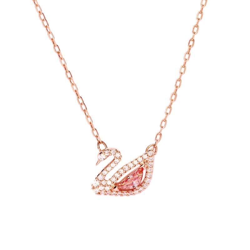 Swarovski/施华洛世奇粉钻天鹅女仿水晶锁骨粉色项链圣诞节礼物