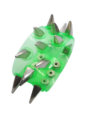 牛角铆钉圆盘垫片翠绿软塑料手链