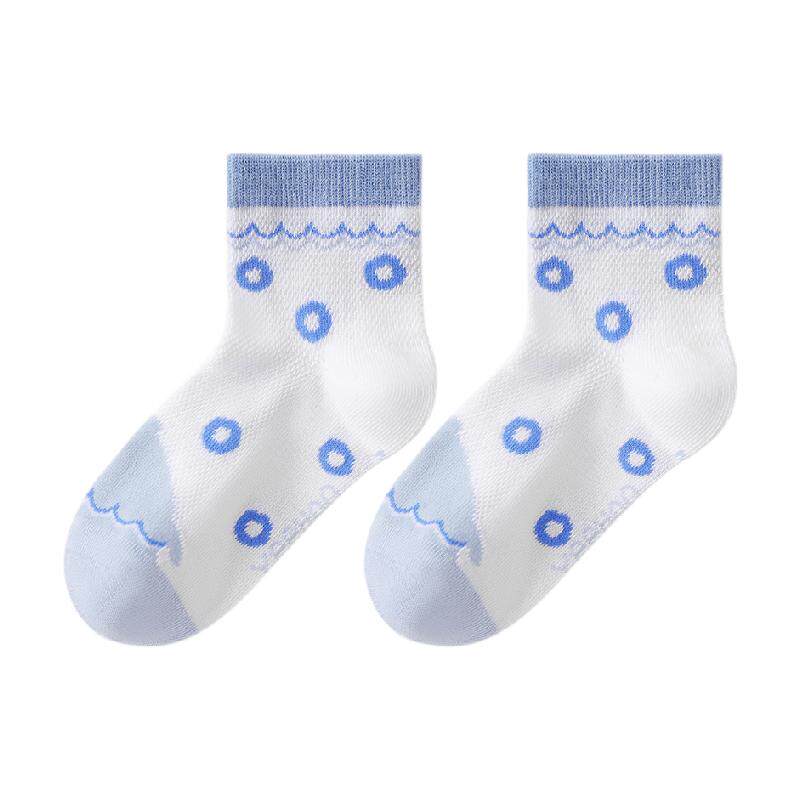 YEEHOO/英氏儿童袜子网眼袜棉男女童地板袜中大童透气短袜春夏薄