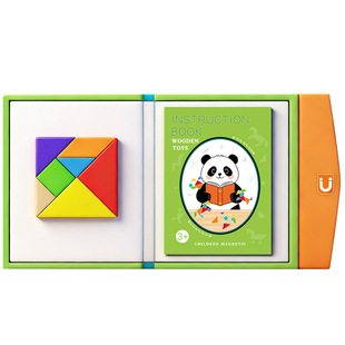 小学生磁性七巧板拼图一年级下册数学教具认识图形拼图儿童益智