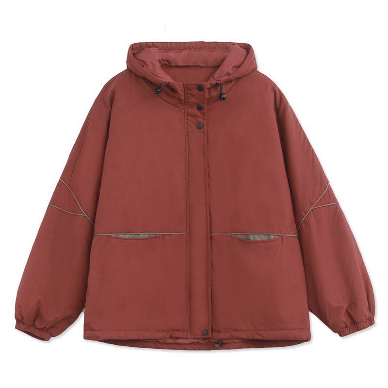 咖咪羽常规通勤宽松纯色棉服
