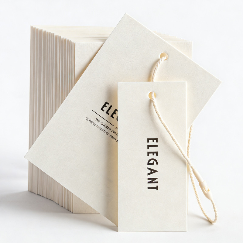 米白卡吊牌订制服装通用挂牌设计商标订做LOGO领标定制标签现货