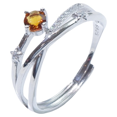 原创正品天然黄水晶戒指女招财