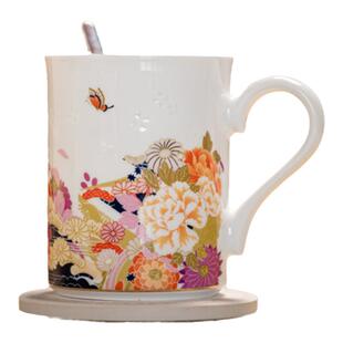 富玉景德镇茶杯马克杯女生高级感轻奢水杯茶水分离陶瓷杯子高颜值