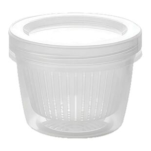 厨房葱姜蒜收纳盒冰箱葱花保鲜盒带盖沥水圆形备菜盒食物水果专用