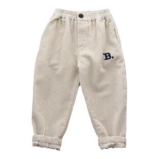 男童灯芯绒长裤春秋季儿童休闲长裤秋季宝宝宽松条绒裤子厚6225