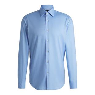 【情人节礼物 正装衬衫】BOSS博斯 男士常规版型棉质混纺正装衬衫