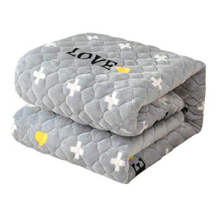 冬季保暖法兰莱绒床垫软垫子加绒床褥垫被1.5米1.8毛绒珊瑚绒防滑