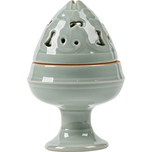 寻心蕉月色复古陶瓷博山香炉香薰炉家用室内檀香沉香盘焚香座摆件