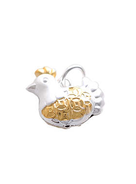 生肖鸡吊坠990足银男女大人小孩