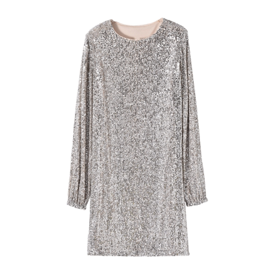 高端气质宴会珠片晚礼服连衣裙