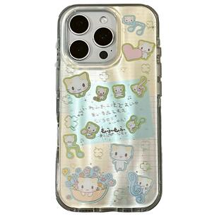 可爱卡通棉花糖猫咪四叶草适用苹果iPhone16ProMax手机壳15pro新款14带挂链13小众14promax硅胶16pro女15全包