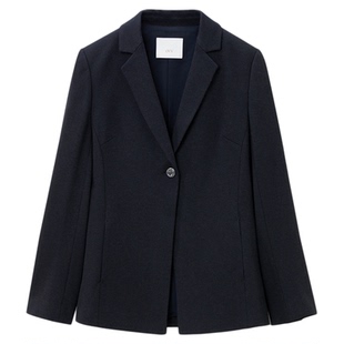 OVV秋冬新款暗条纹弹力罗马布金属扣套装西服外套GTXEJ33109A