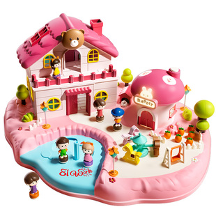 兼容pollypocket磁力惊喜乐园过家家女孩玩具儿童磁吸小屋3岁城市