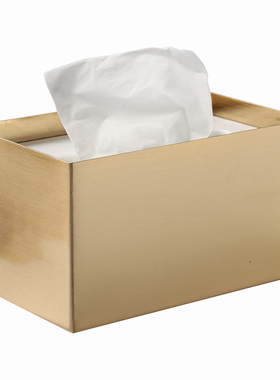 北欧轻奢天然大理石不锈钢纸巾盒