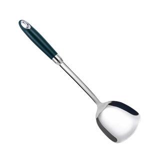 304不锈钢丽思款炒菜铲 加厚长柄锅铲一体防烫汤勺家用不粘锅铁铲