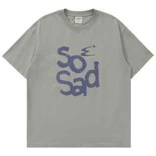 Mentmate 26SS 小众颗粒感噪点印花so sad英文印花T恤男女短袖tee