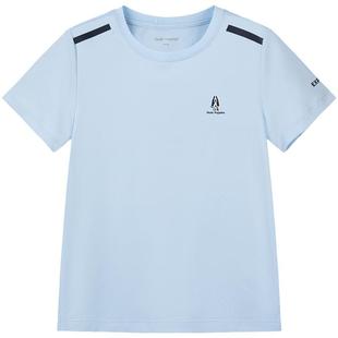 暇步士童装儿童速干短袖夏新品男童透气圆领衫女童户外运动T恤