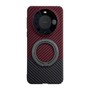 华为mate80pro新款手机壳磁吸指环扣带支架mate40pro保护套全包防摔碳纤维纹凯夫拉mete60Pro+后盖适用m60外