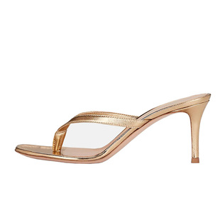 伪娘CD情趣大码45男士反串高跟鞋人妖变装女士大码人字夹趾拖跨