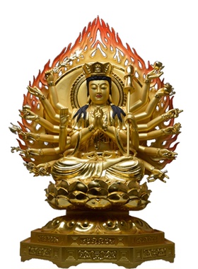 可定制佛像准提佛母手工木雕