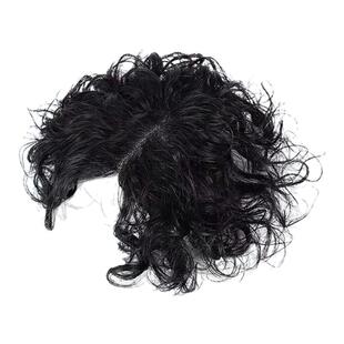 真发发块3D瑞士网卷发片透气头顶发片遮盖白发秃顶隐形自然刘海片