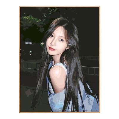 diy数字油画定制真人照片油彩画