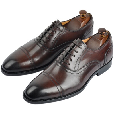 古森伦透气三接头商务皮鞋