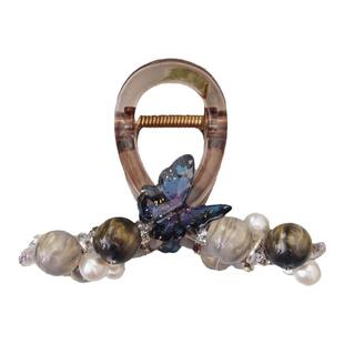 GUKUALI 2025日韩新款暗黑蝴蝶猫眼石甜酷少女鲨鱼夹发夹8cm抓夹