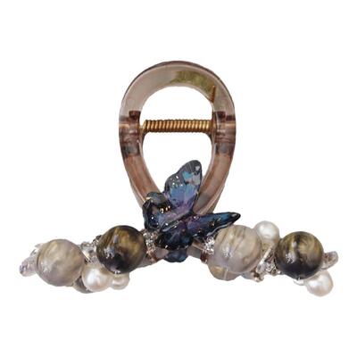 GUKUALI 2025日韩新款暗黑蝴蝶猫眼石甜酷少女鲨鱼夹发夹8cm抓夹