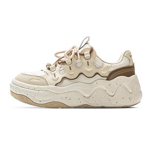 李宁奶酪3厚底鞋面包鞋板鞋新款老爹鞋女鞋冬季休闲鞋增高运动鞋