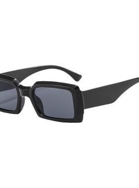 韩版长方形牛油果绿框墨镜时尚