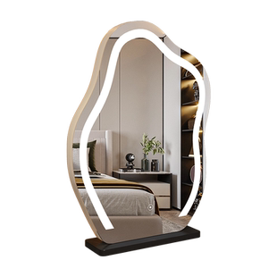 云朵化妆镜台式桌面led带灯梳妆镜子家用美妆镜梳妆台轻奢方形