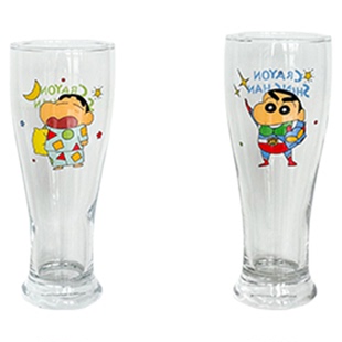 蜡笔小新啤酒杯大容量玻璃杯水杯家用杯子酒杯果汁杯正版饮料杯