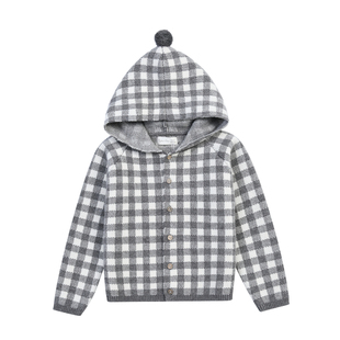 RyleeCru商场同款儿童男女童宝宝精灵帽连帽开衫针织外套25秋新品