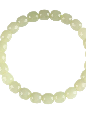 欧说珠宝青白玉和田玉枣型手串