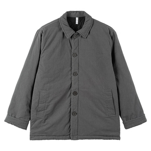 麻尚生活加厚保暖男士棉衣冬季新款中式休闲纯色棉服翻领上衣外套