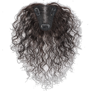 假发片女头顶轻薄款卷发全真发遮白发蓬松增发量气质羊毛卷补发片