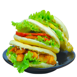 【油炸专用烧饼】鑫街好食点100个白吉馍商用送纸袋肉夹馍烧饼胚