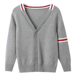 校服毛衣开衫春秋新款学院风外穿纯棉学生毛线上衣男女童针织外套