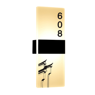 民宿酒店发光门牌定做宾馆充电亮灯门牌号休闲会所包厢带灯名字牌