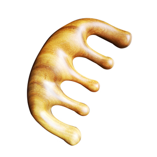 天然绿檀木梳加厚便携梳子头部头皮按摩刮痧梳五经头疗通用神器