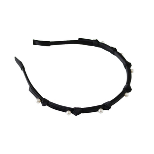 甜美发箍网红细头箍发卡头饰女黑色发捆仿珍珠气质压碎发卡高级感