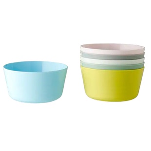 IKEA宜家卡拉斯儿童餐具6件彩色儿童碗碟防摔防撞餐具正品包邮