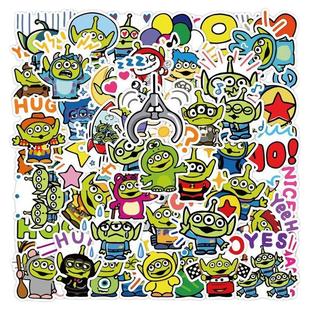 50张卡通可爱三眼仔玩具总动员海绵宝宝贴纸女孩儿童高颜值个性装饰行李箱头盔衣柜冰箱手账pvc不干胶防水贴