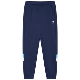 特步童装男童拼接运动裤儿童长裤2025秋冬款大童休闲裤子加绒卫裤